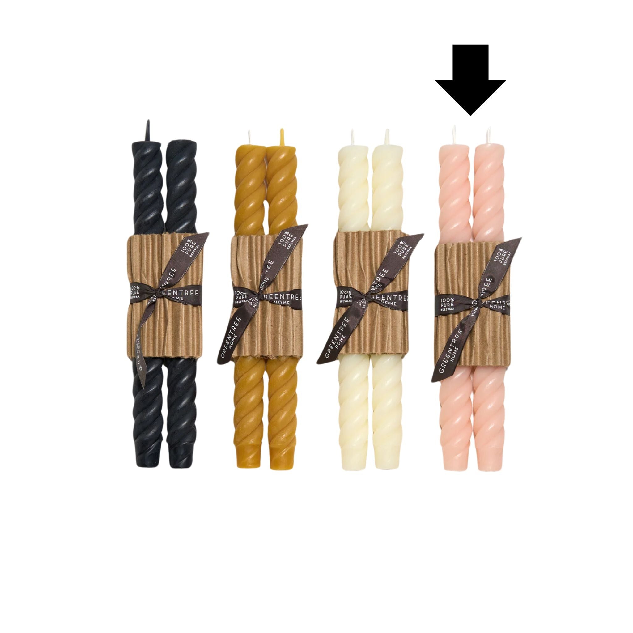 10" Rope Taper Candles - Blush