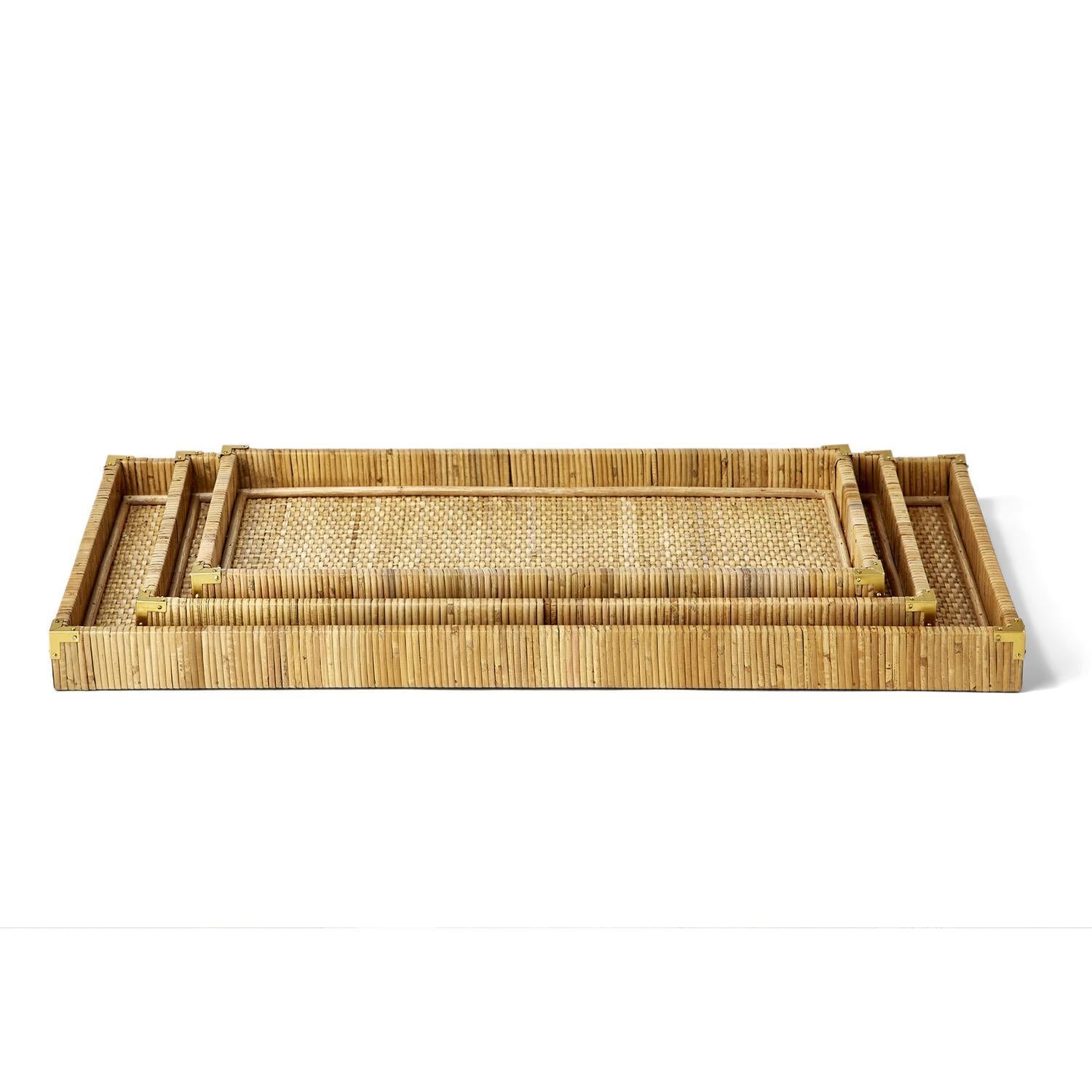Natural Rattan Oversized Tray - Small