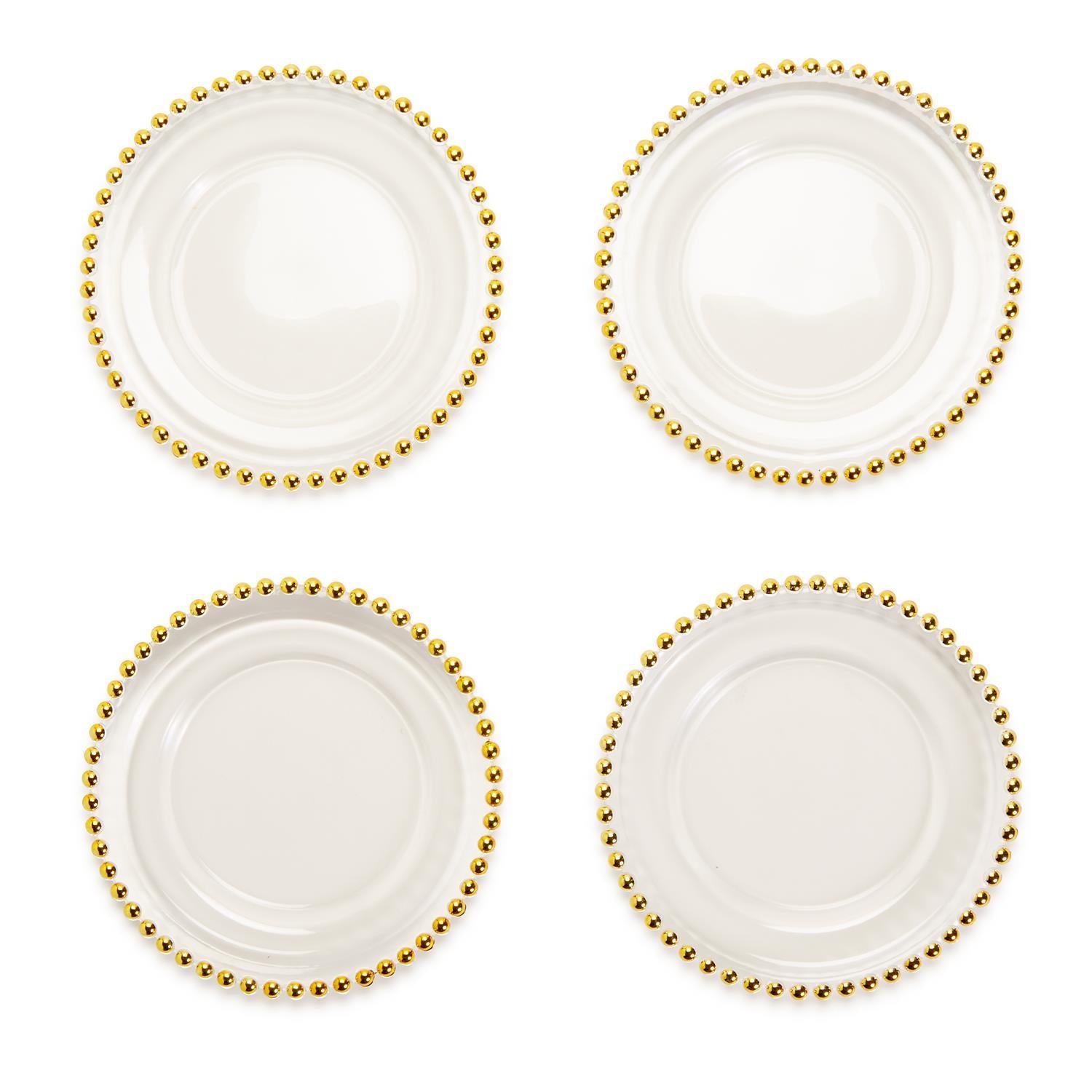 Golden Beads Dessert Plates