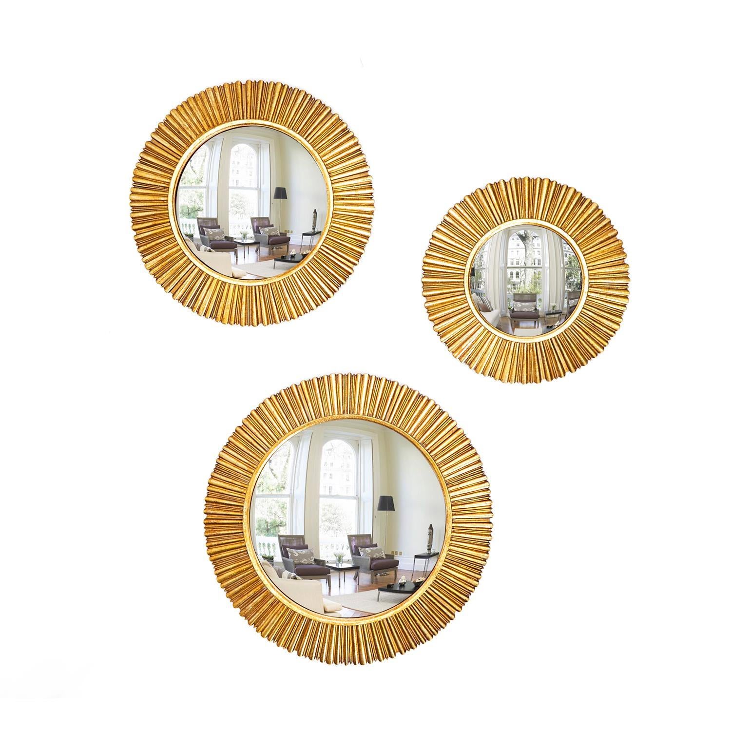 Gold Leaf Convex Wall Mirror | Small