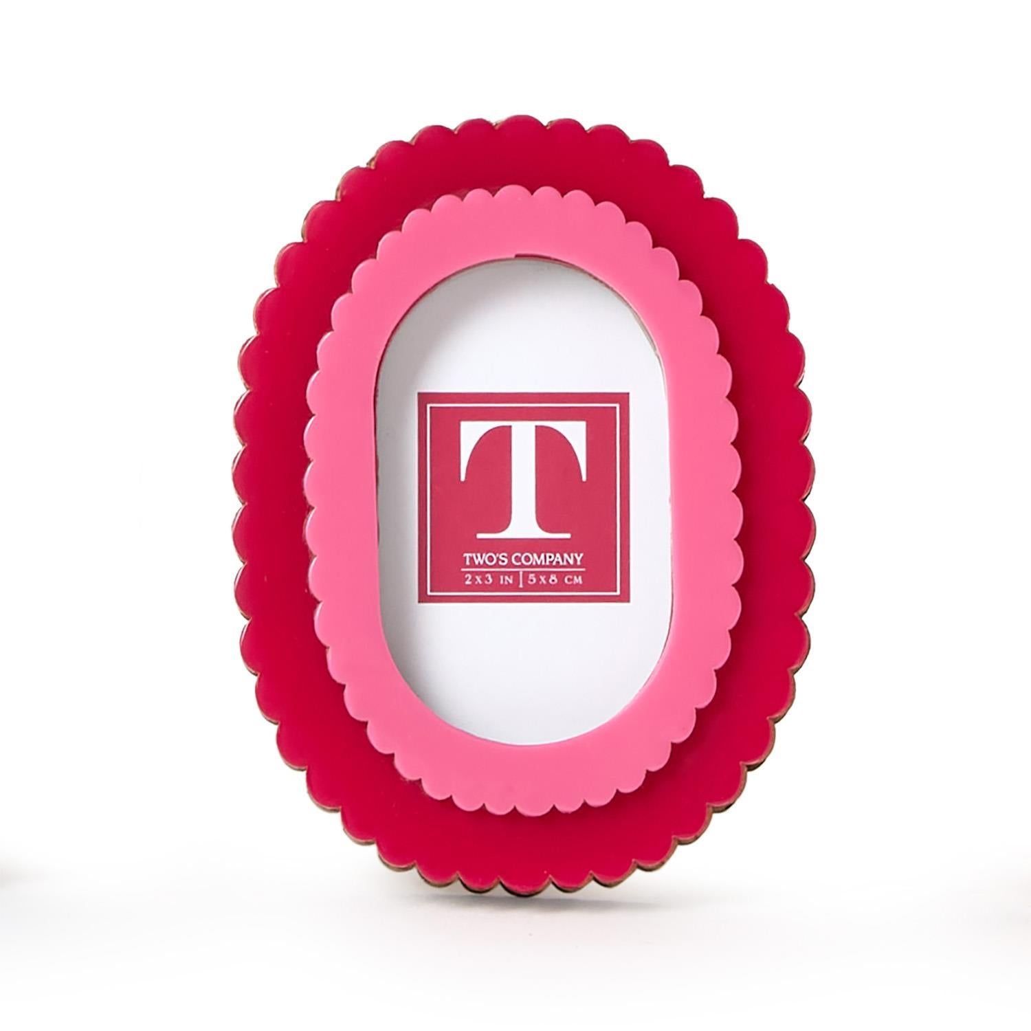 Double Scalloped Edge Oval 2x3 Photo Frame