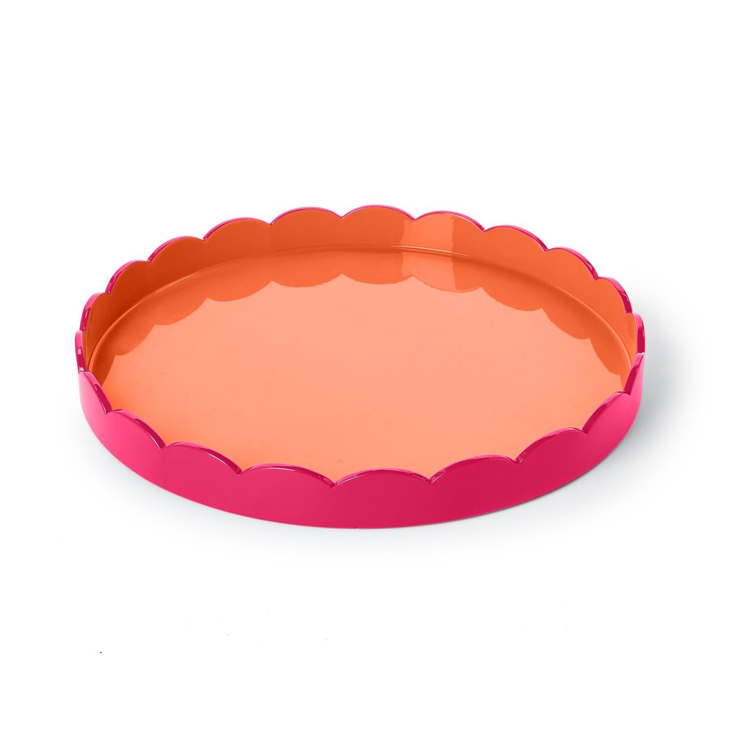 Scalloped Dual Tone Lacquered Tray