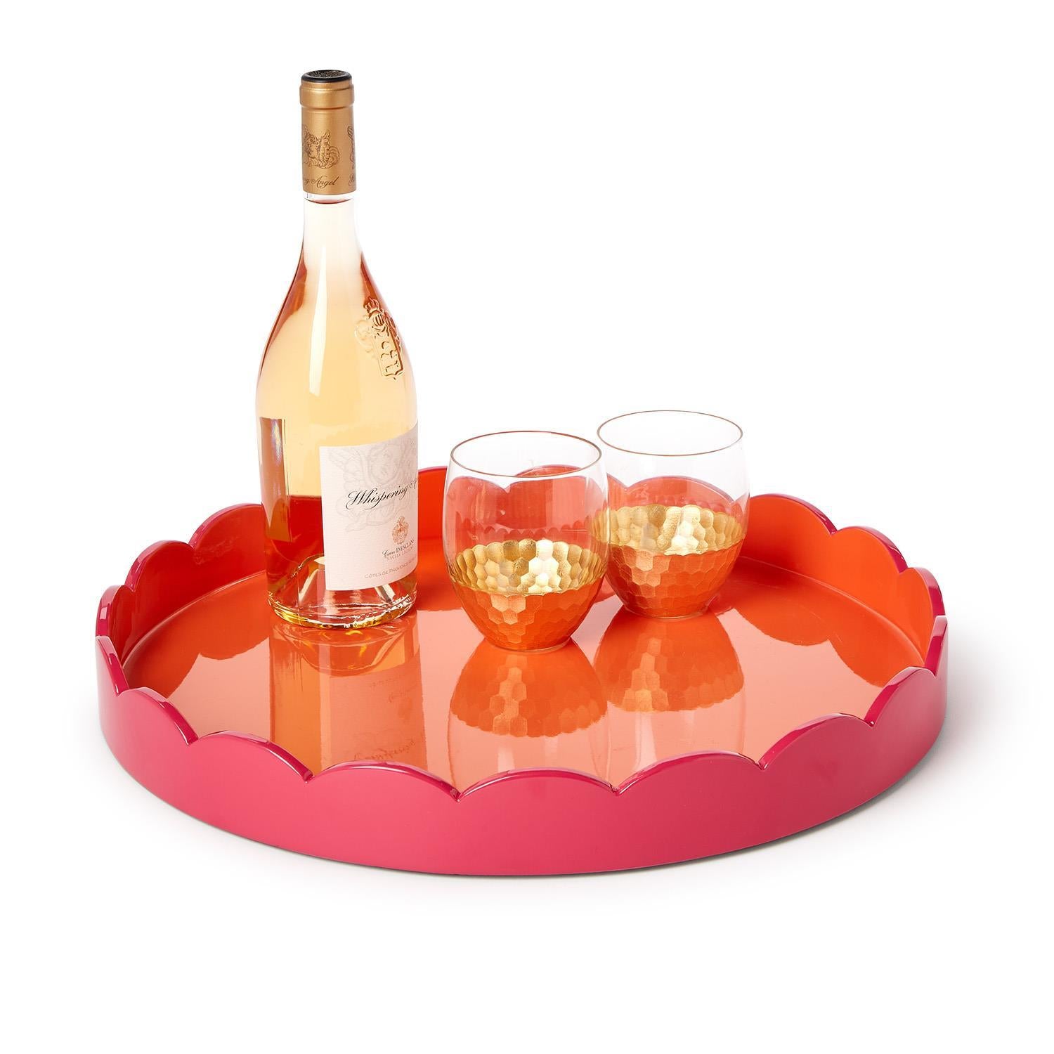 Scalloped Dual Tone Lacquered Tray