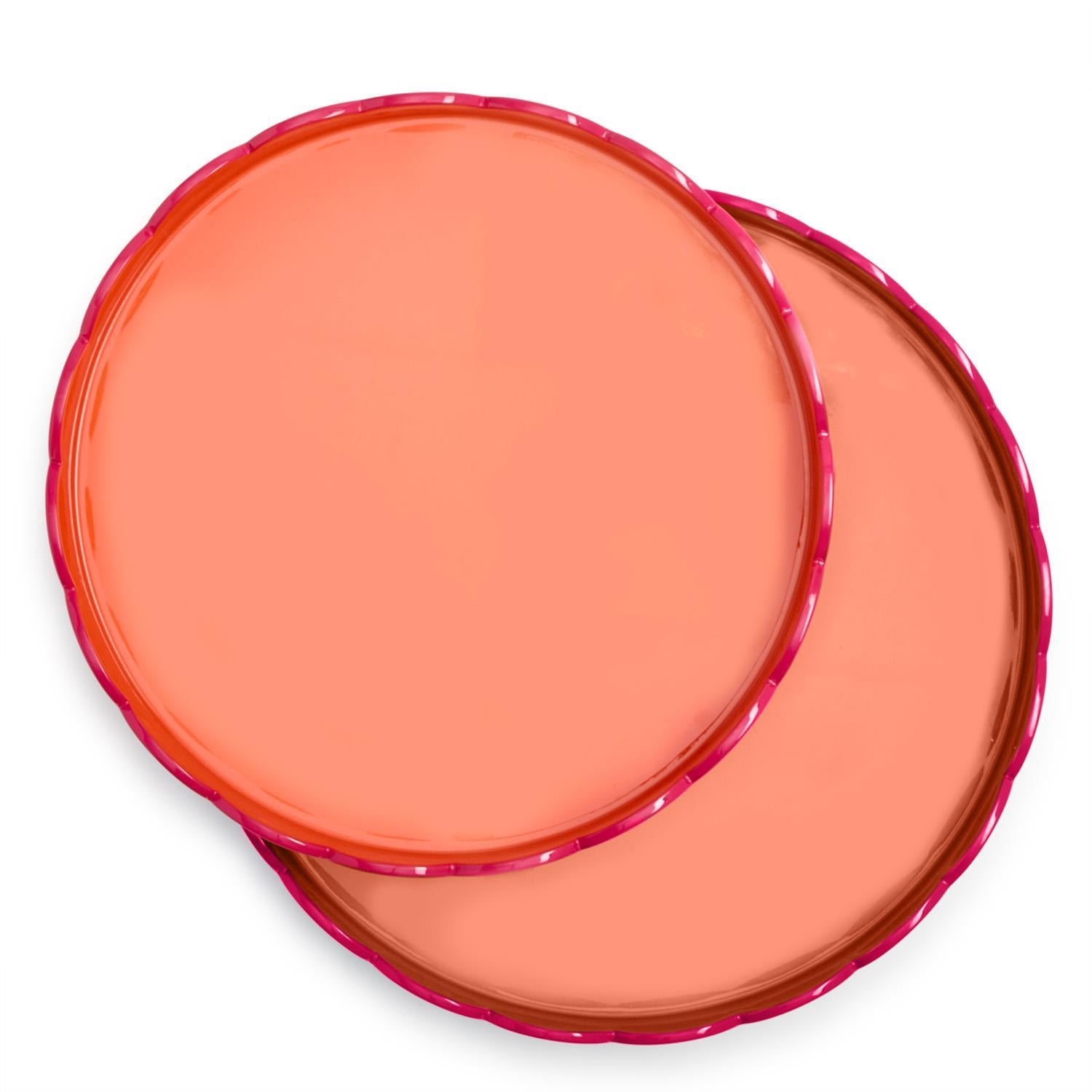 Scalloped Dual Tone Lacquered Tray