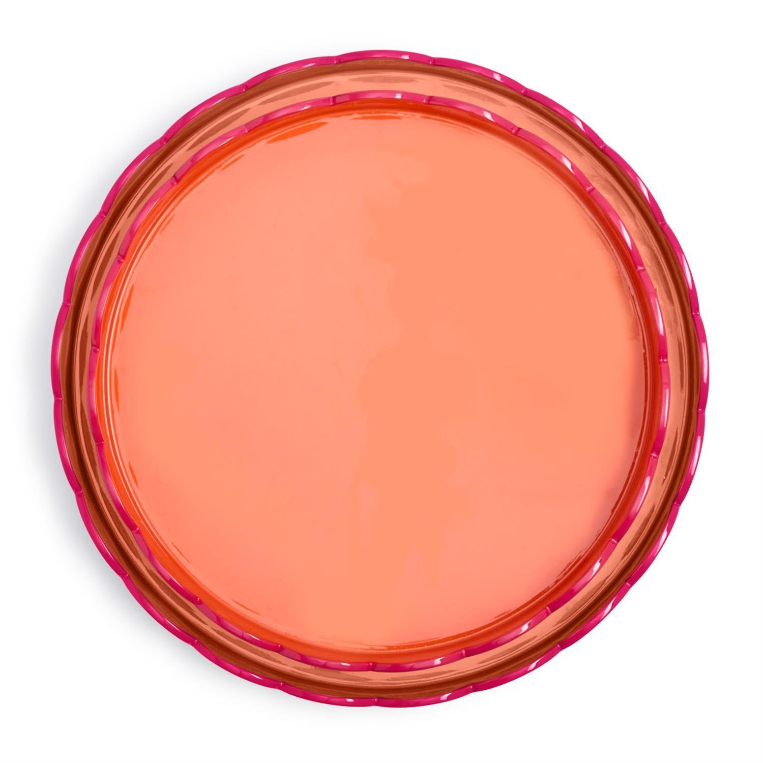 Scalloped Dual Tone Lacquered Tray