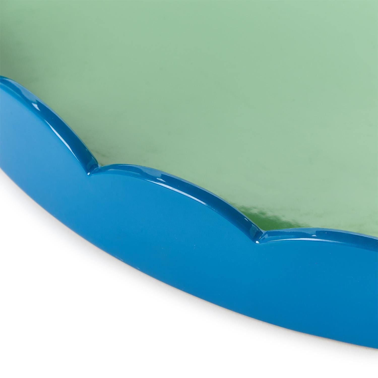 Scalloped Dual Tone Lacquered Tray