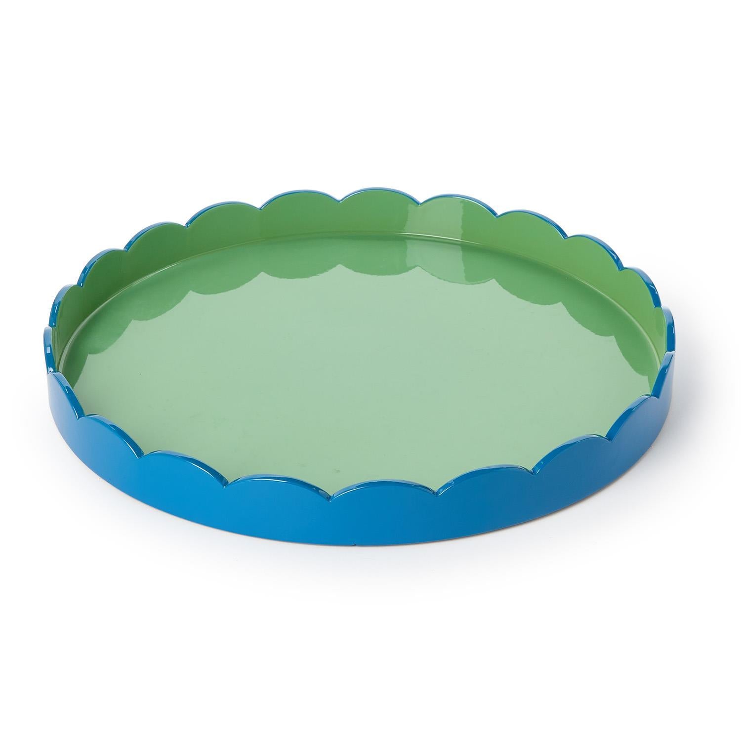 Scalloped Dual Tone Lacquered Tray