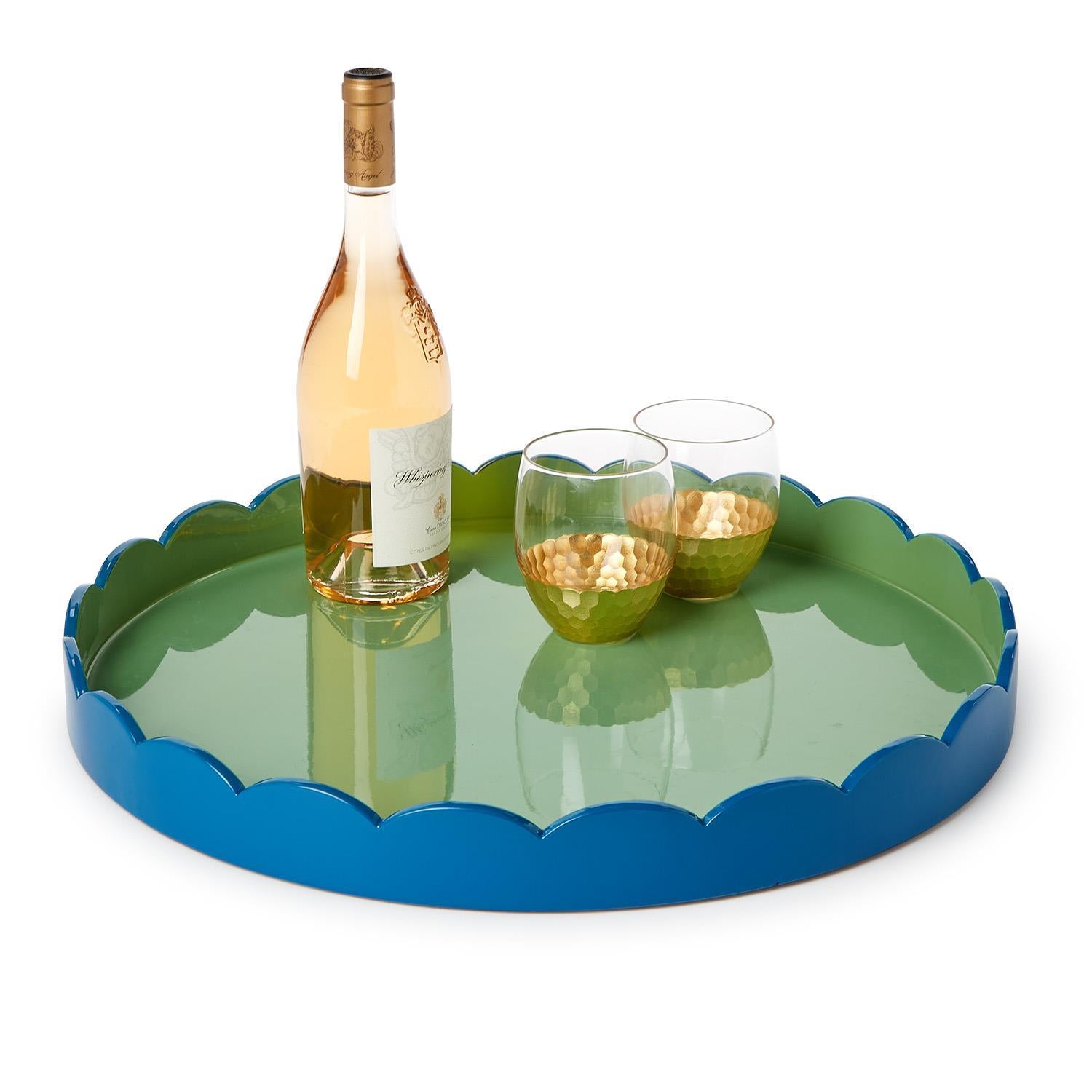 Scalloped Dual Tone Lacquered Tray