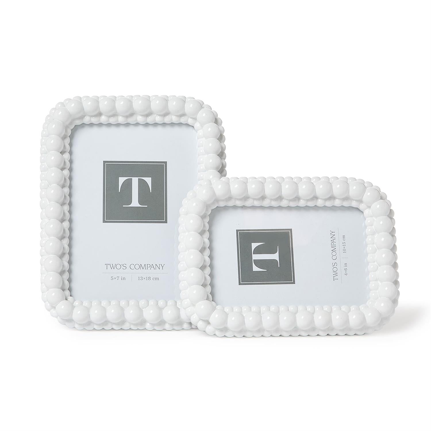 White Double Hobnail Photo Frame
