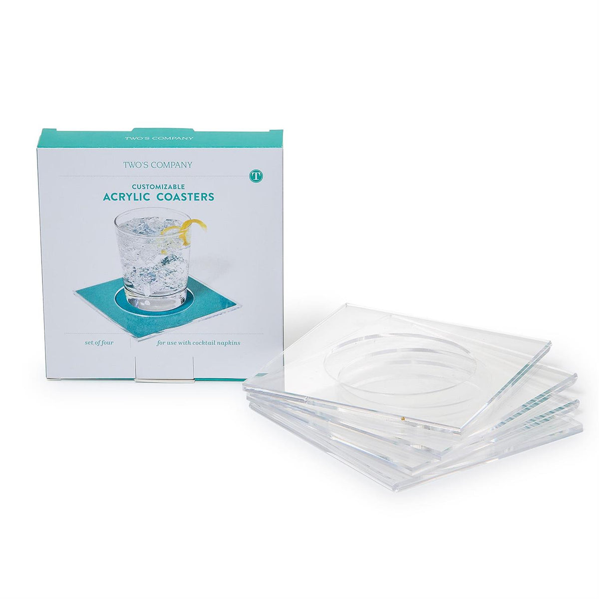Set of 4 Cocktail Coasters in Gift Box