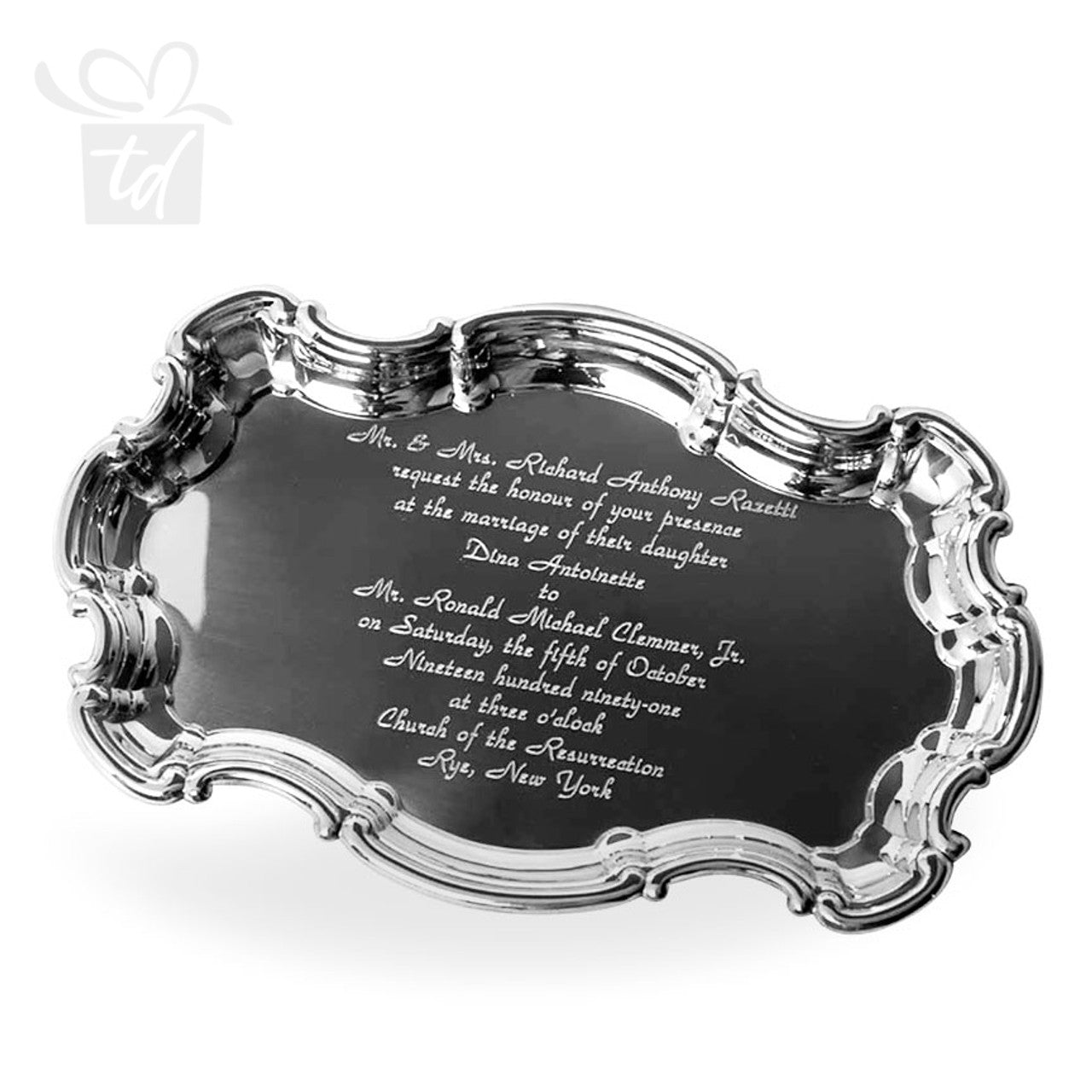 Chippendale Pewter Tray 9"