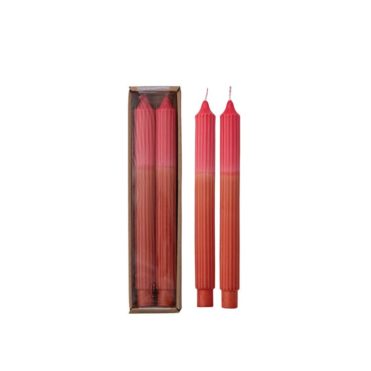 Set of 2 Unscented 2-Tone Pleated Taper