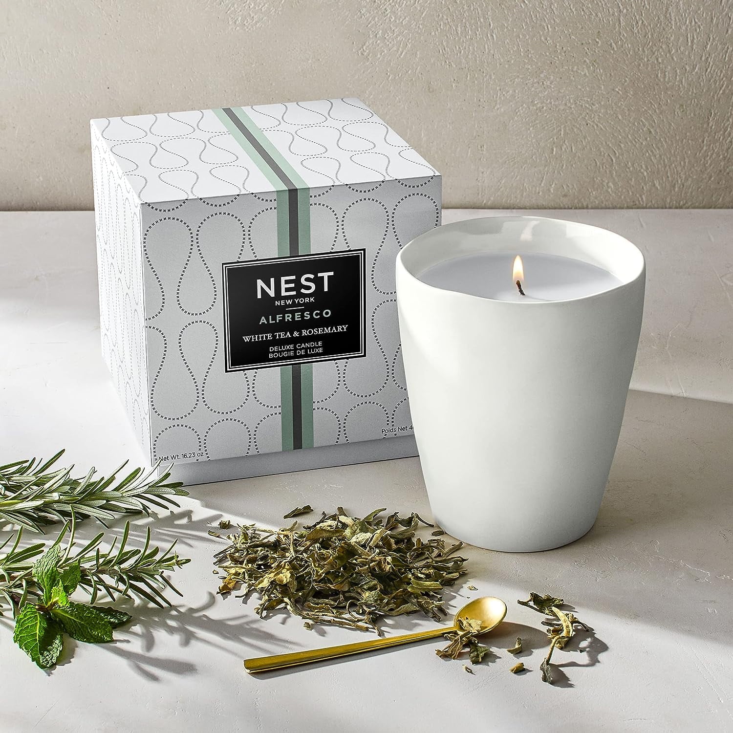 White Tea and Rosemary Deluxe Candle