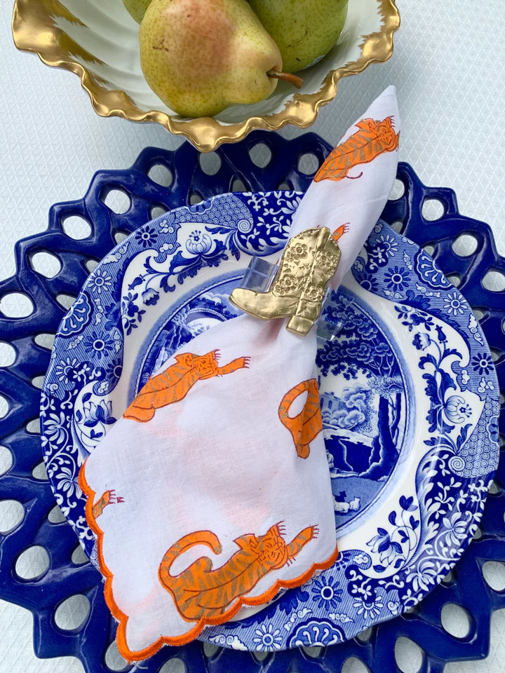 Tiger Cloth Dinner Napkins - Orange