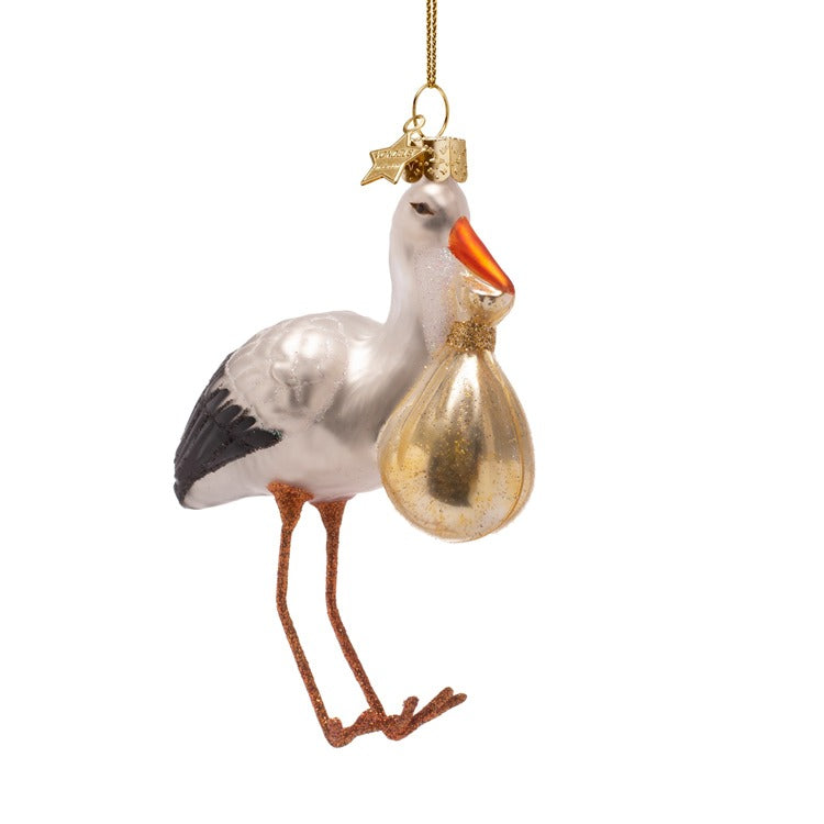 Stork with Baby Ornament