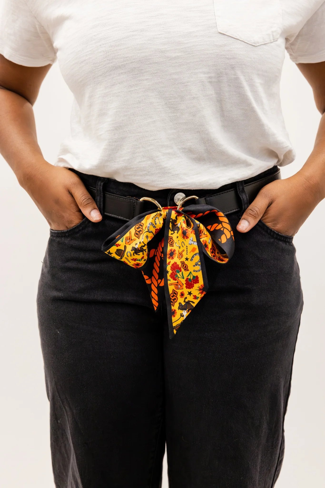 Loop Skinny Scarf Reversible Leather Belt