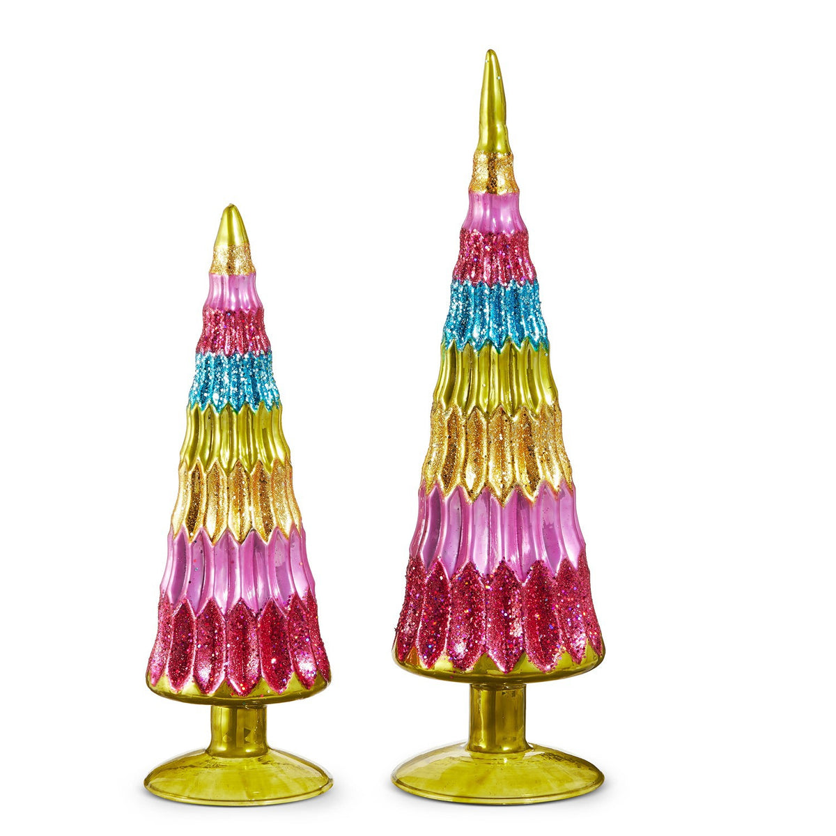 Multicolor Glittered Trees