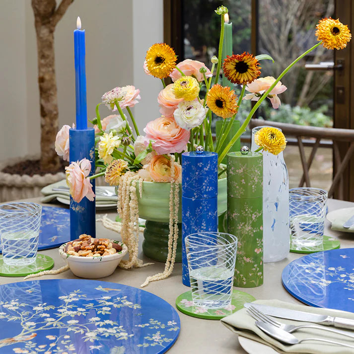 Blue Chinoiserie Candlestick