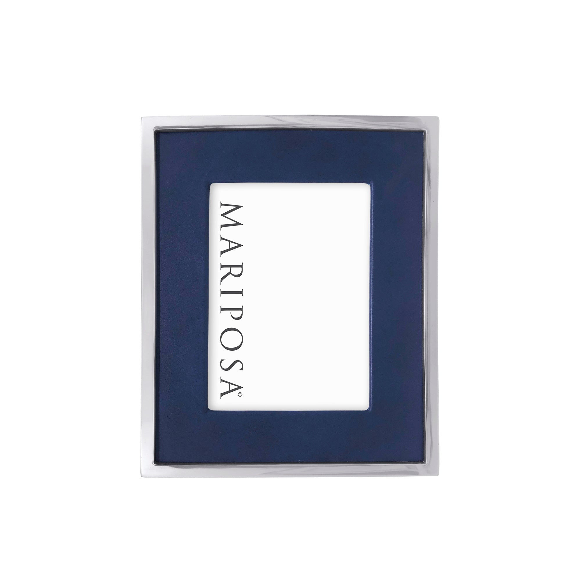 Blue Leather with Metal Border 5x7 Frame