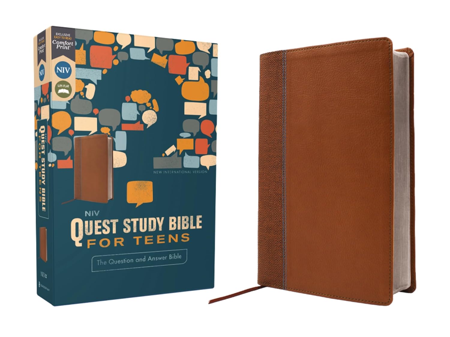 NIV, Quest Study Bible for Teens, Leathersoft, Brown