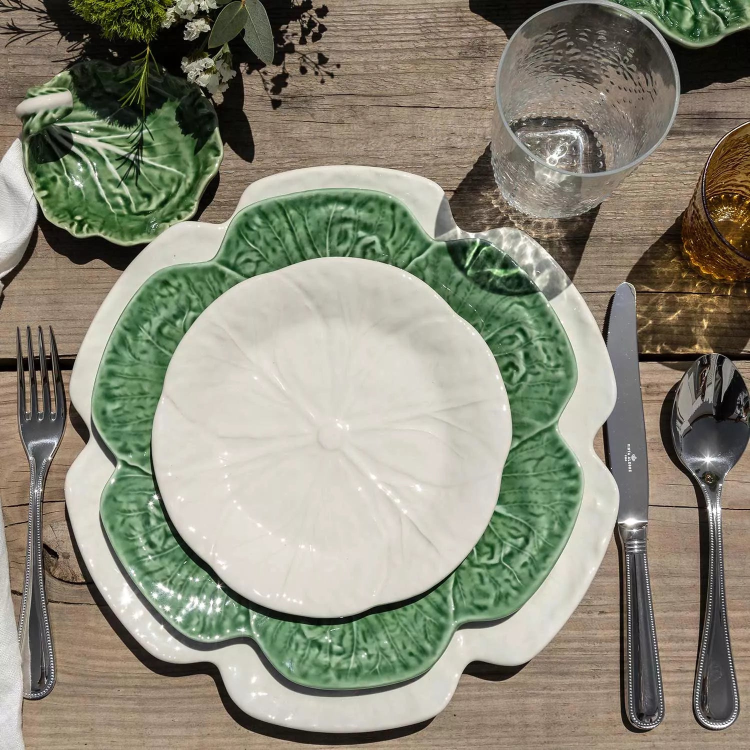 Beige Cabbage Charger Plate