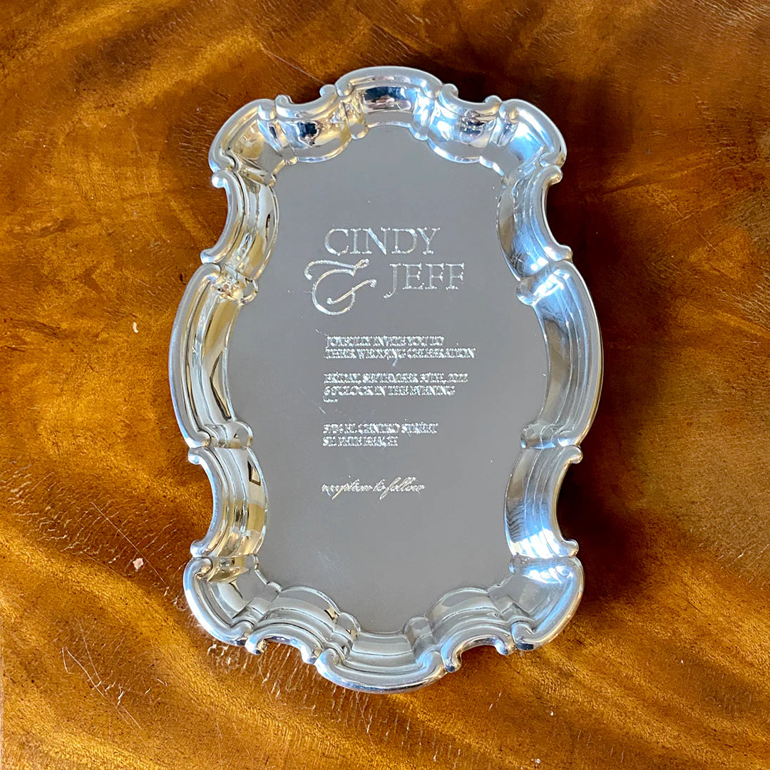 Chippendale Pewter Tray 9"