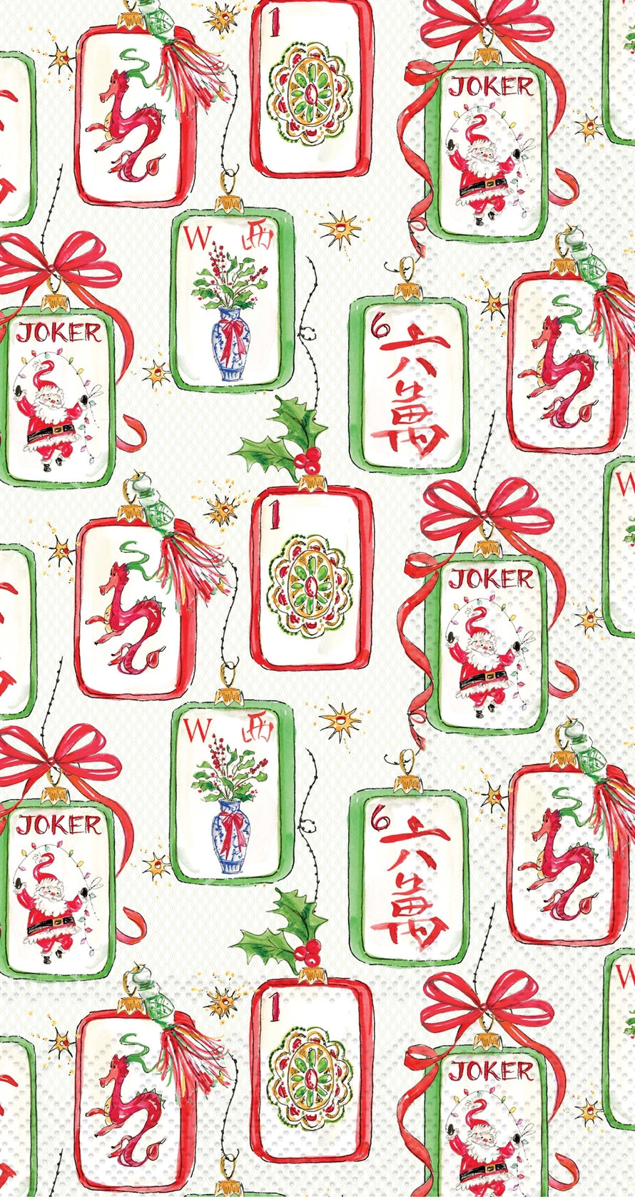 Mahjong and Santa Napkins