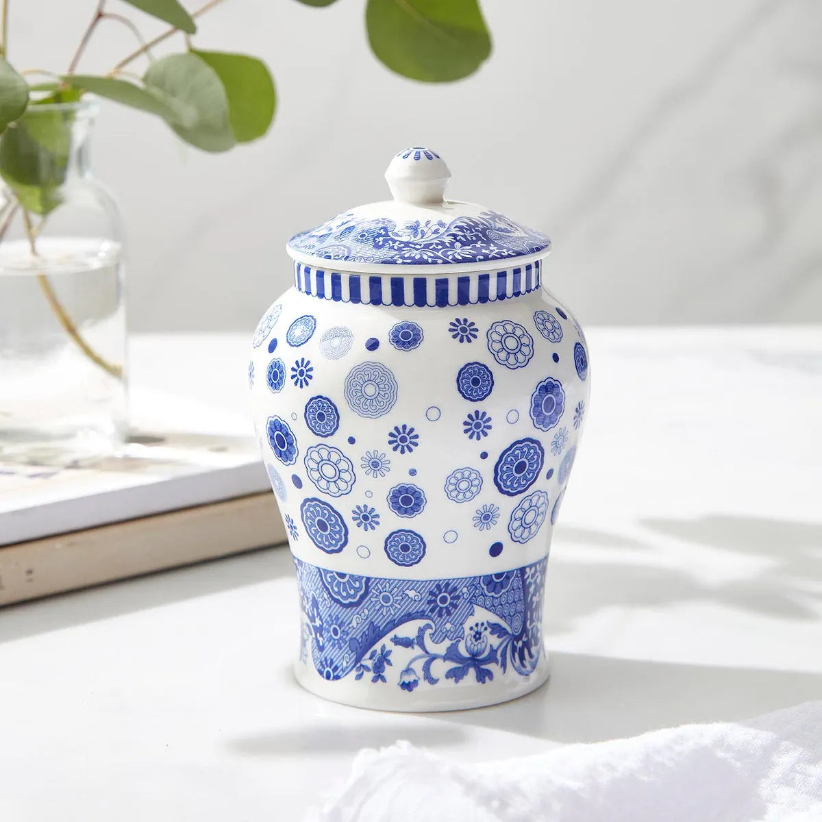 Blue Italian Brocato Mini Vase