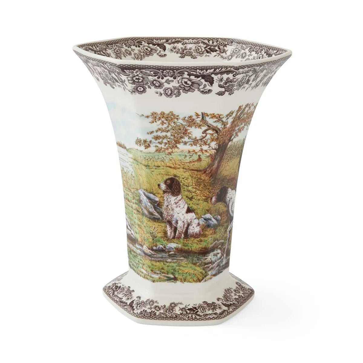 Woodland Hunting Dogs Hexagonal Vase