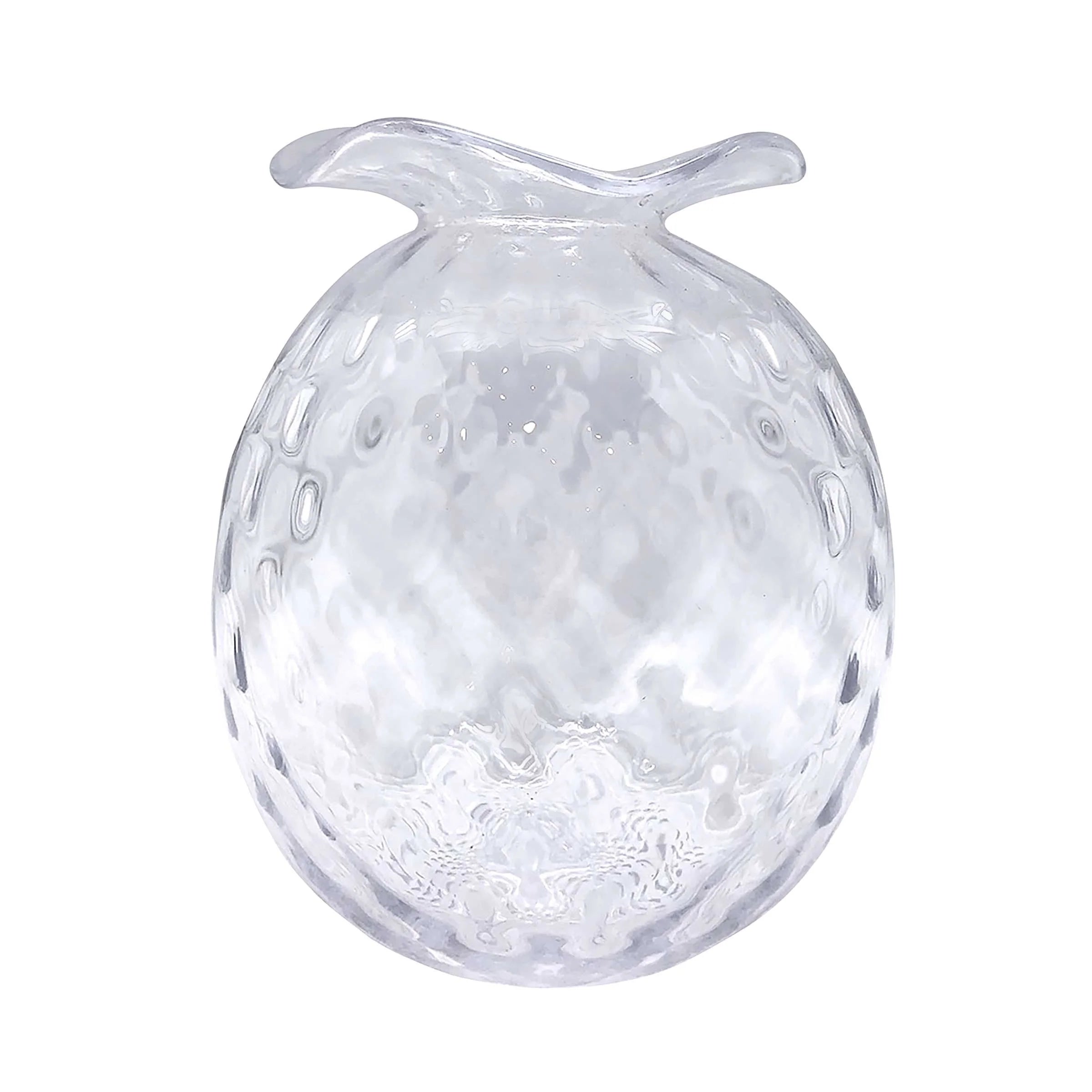 Large Clear Pineapple Textured Bud Vase