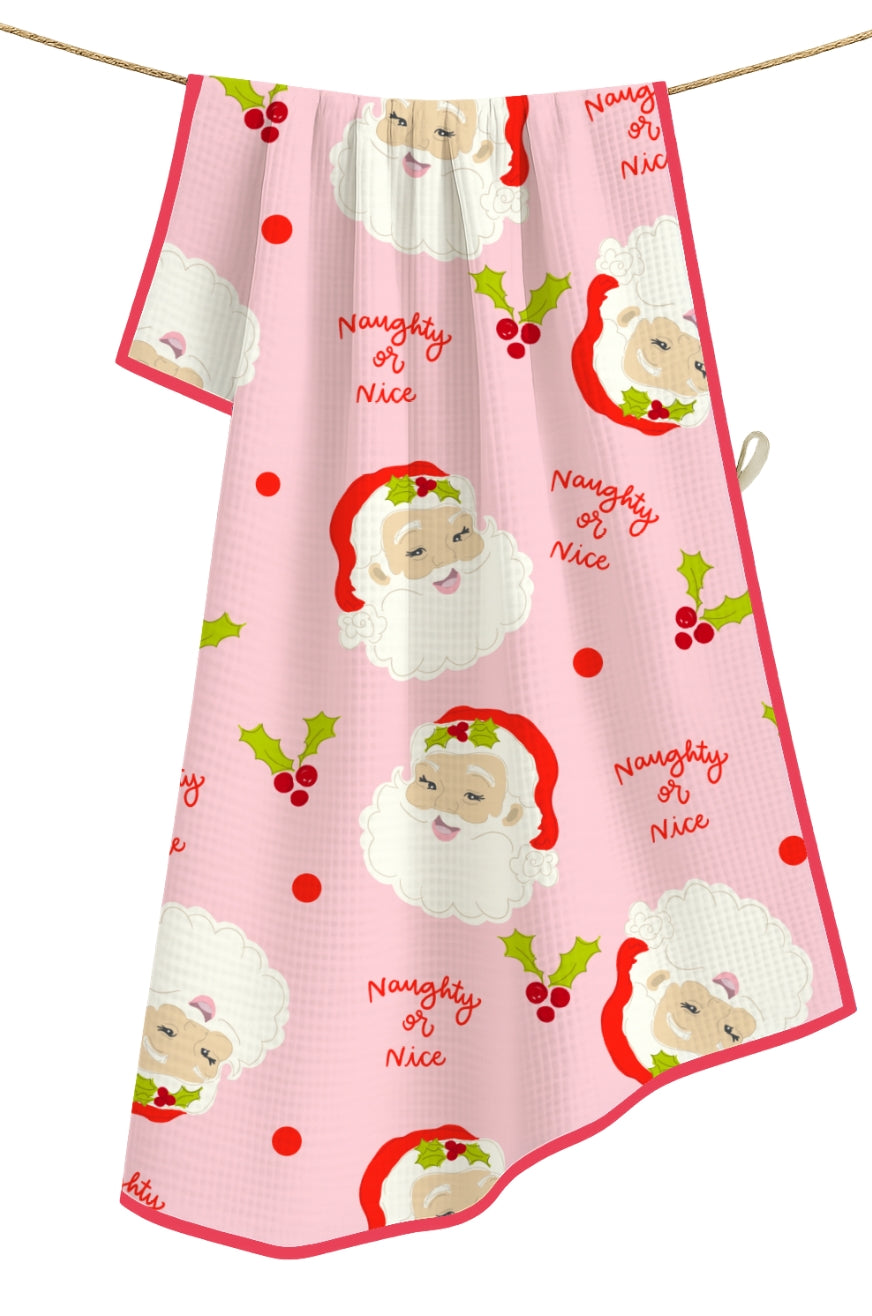 Naughty or Nice Microfiber Tea Towel