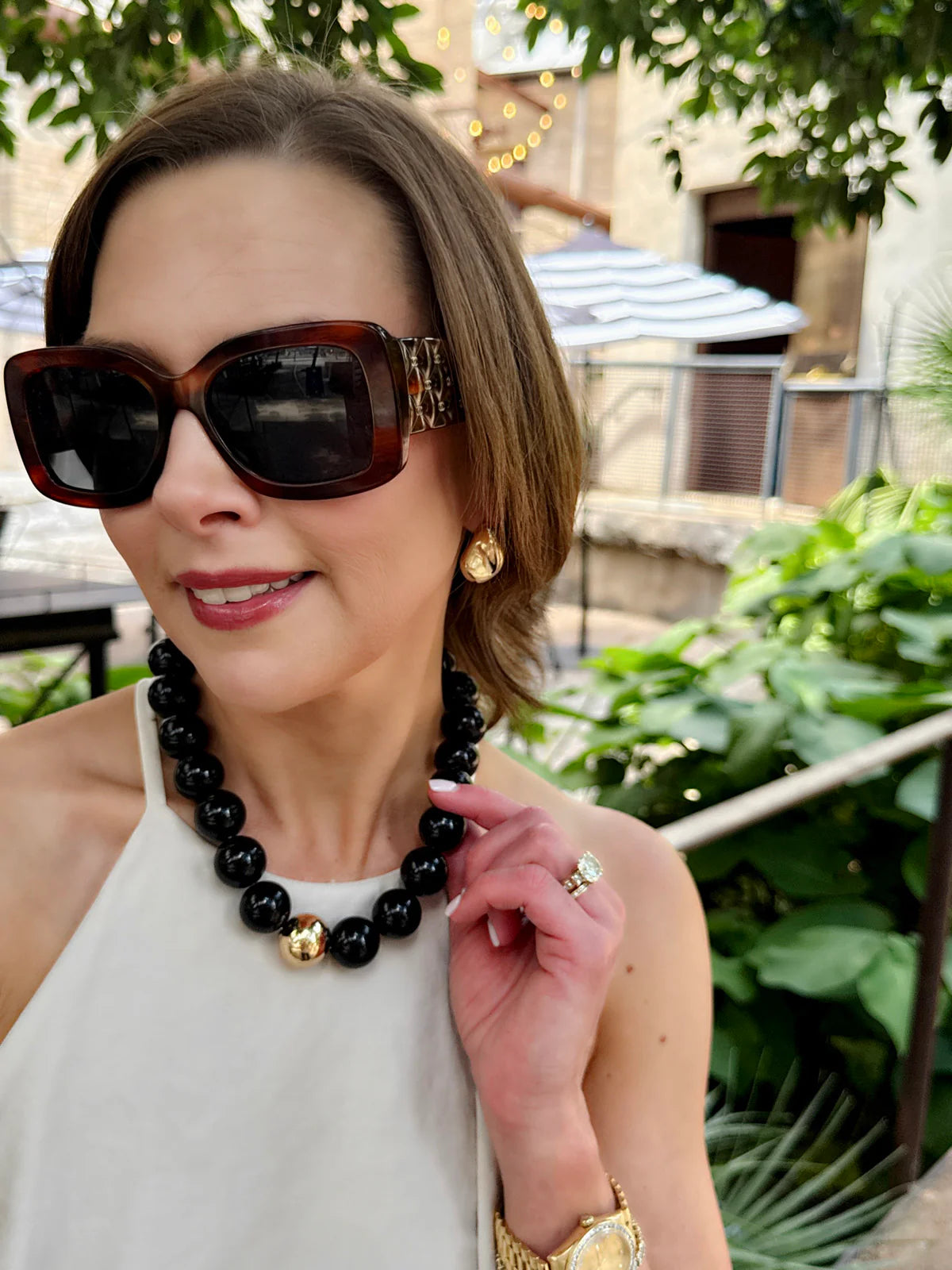 Marjorie Beaded Gumball Game Day Necklace