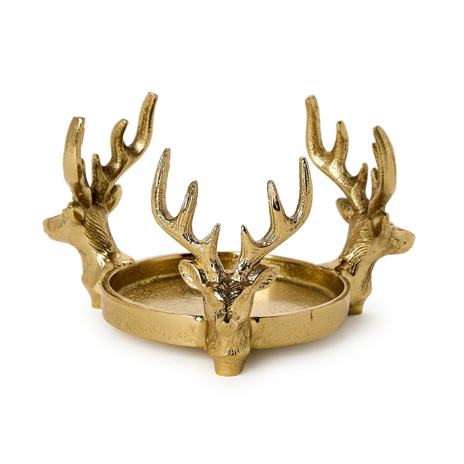 Gold Stag Bottle Coaster / Pillar Candleholder