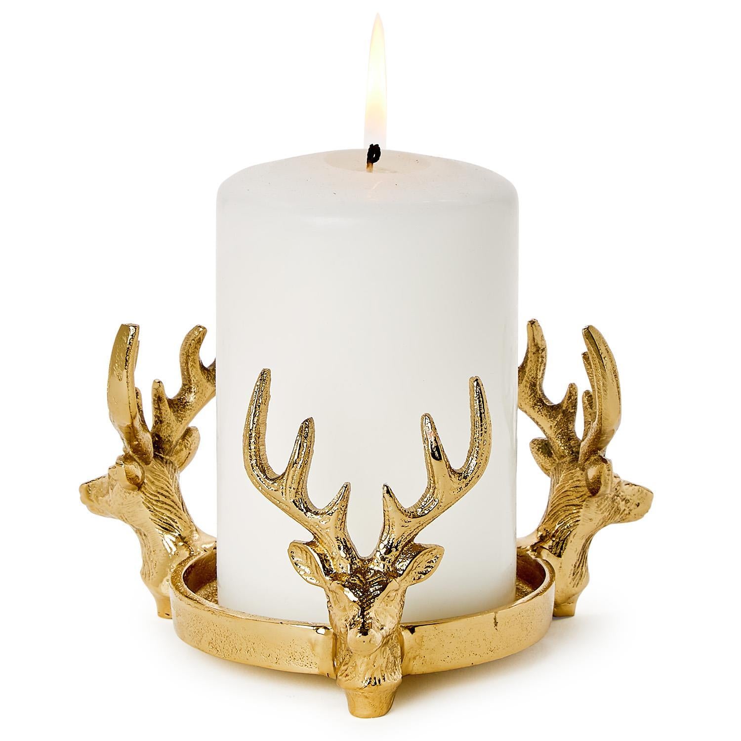 Gold Stag Bottle Coaster / Pillar Candleholder