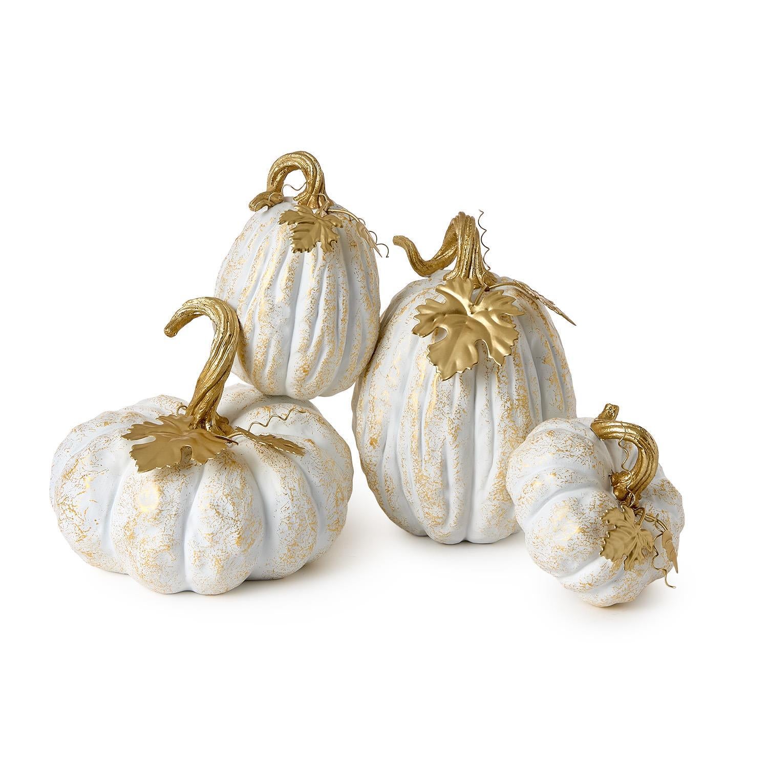 Pumpkin with Golden Leaf Accent