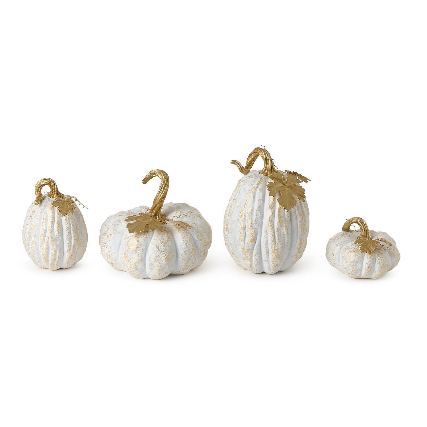 Pumpkin with Golden Leaf Accent