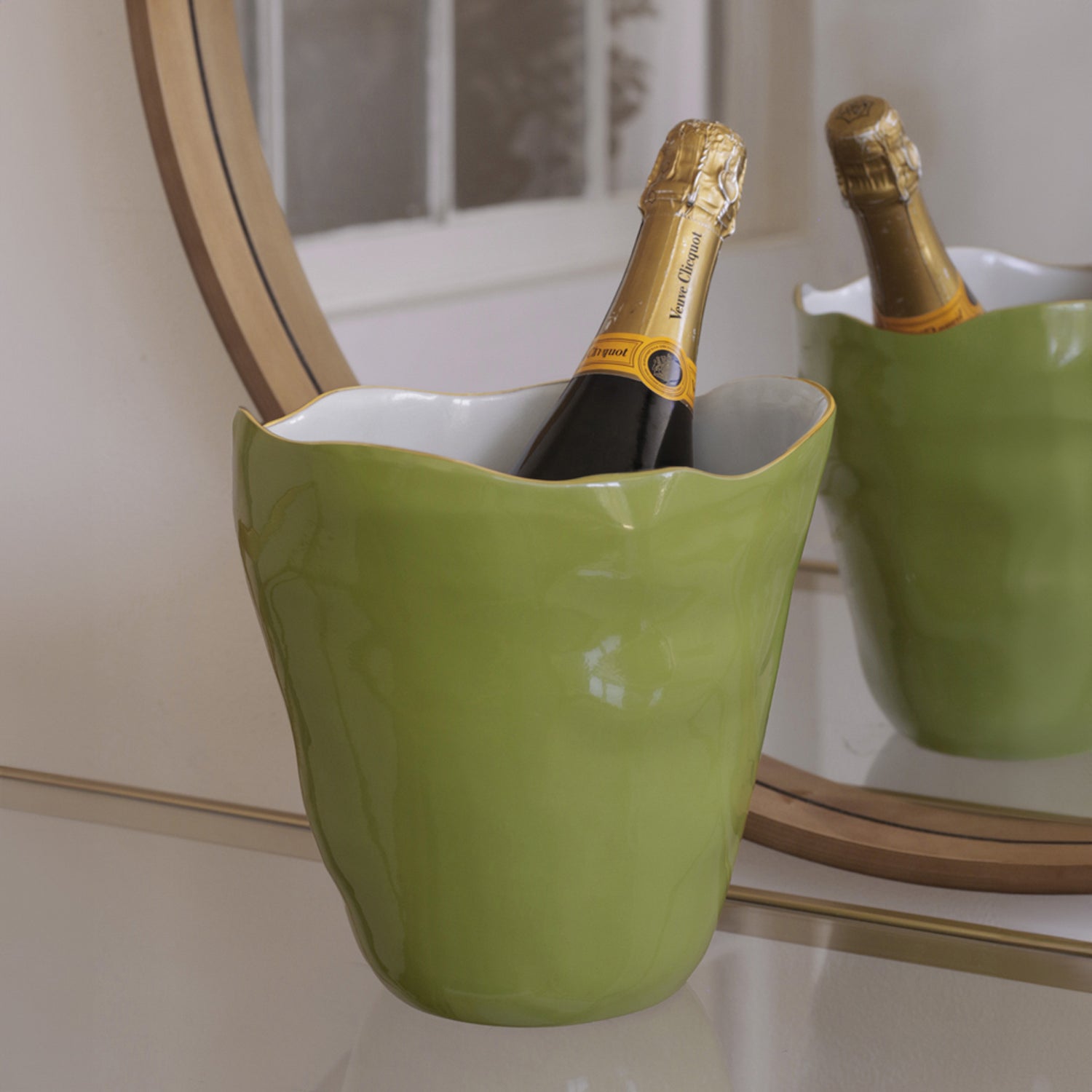 ENCANTO Soho Large Ice Bucket (Green and White)