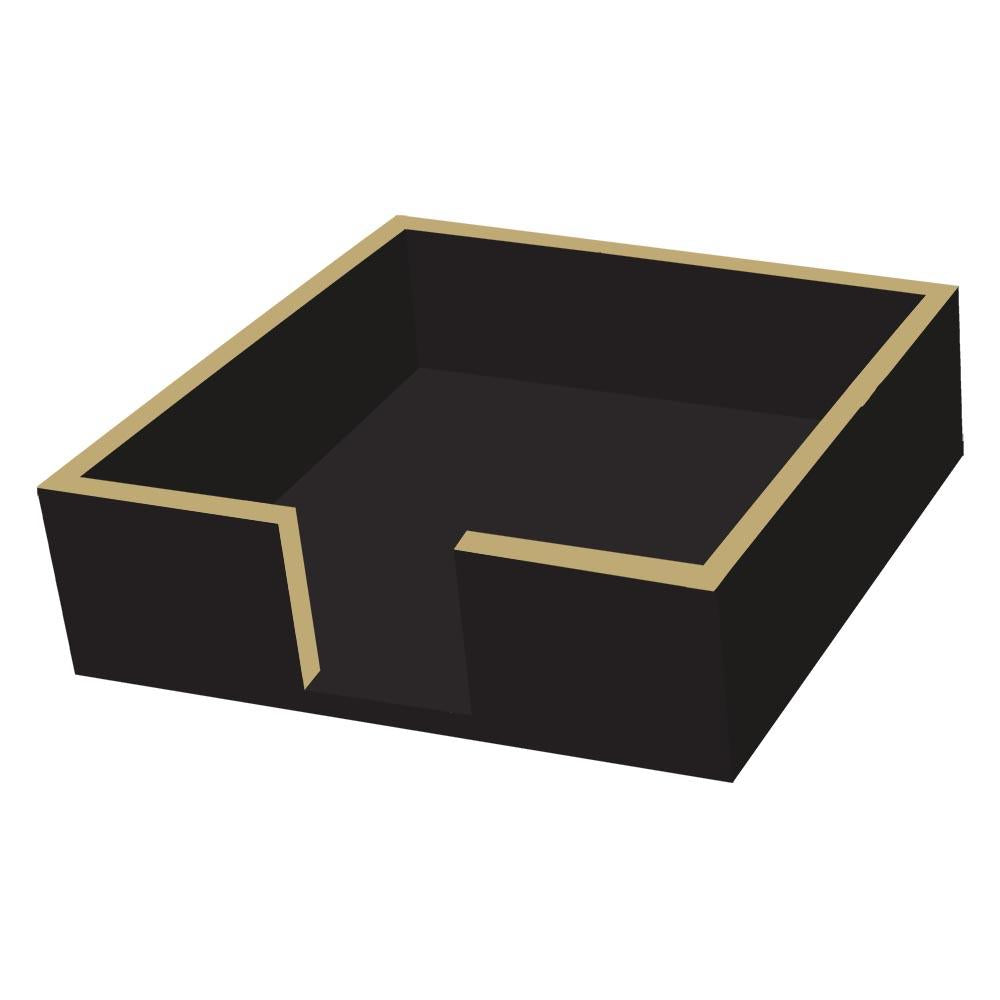 Black/Gold Wood Cocktail Napkin Holder