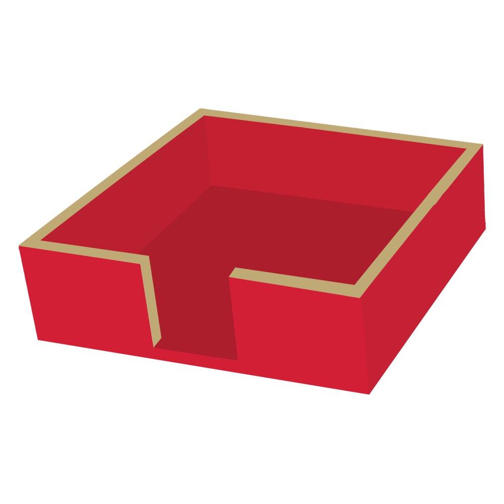 Red/Gold Wood Cocktail Napkin Holder