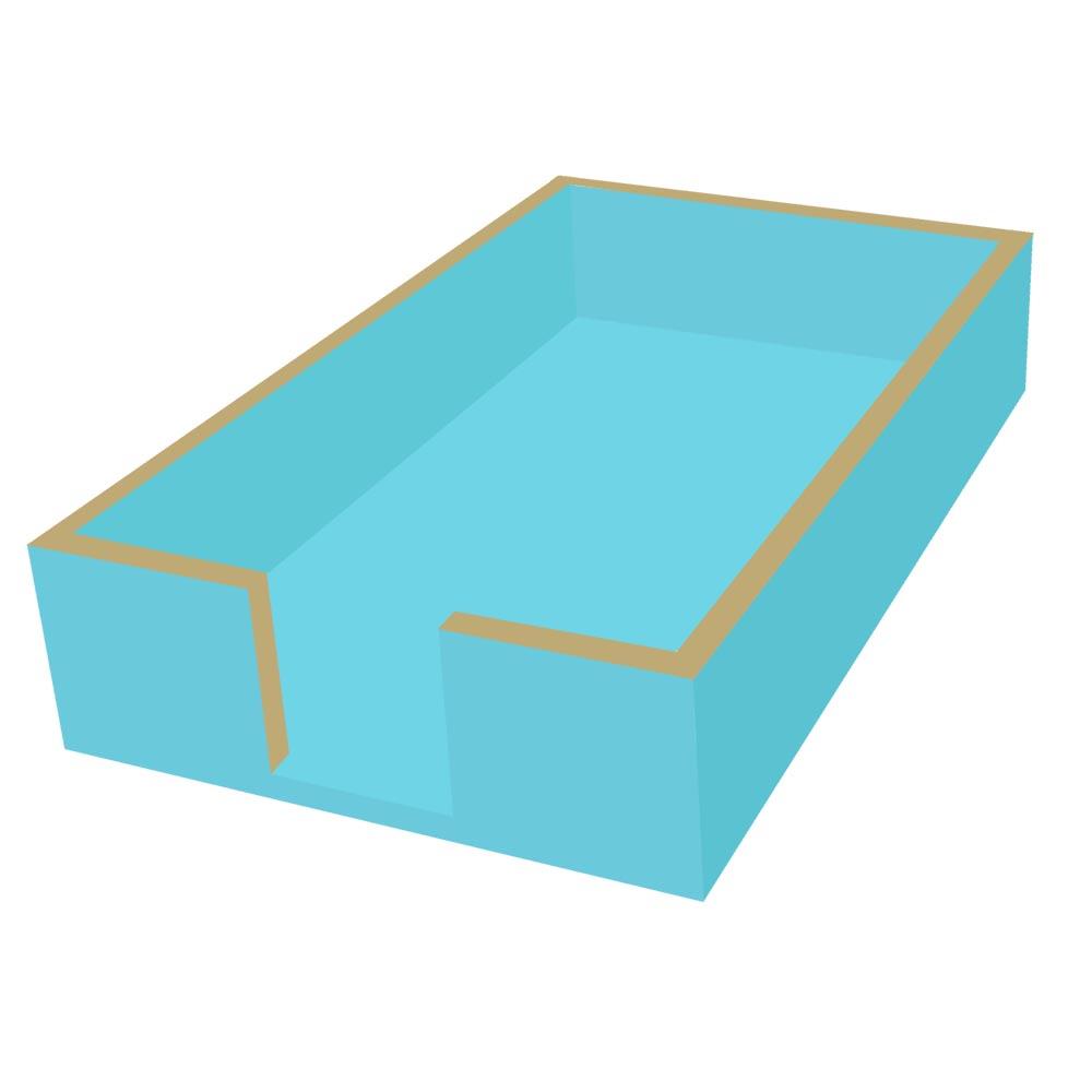 Aqua/Gold Wood Guest Towel Holder