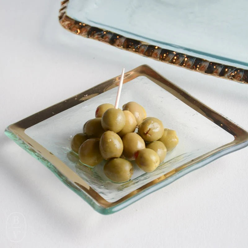 Roman Antique Small Square Dish - Gold