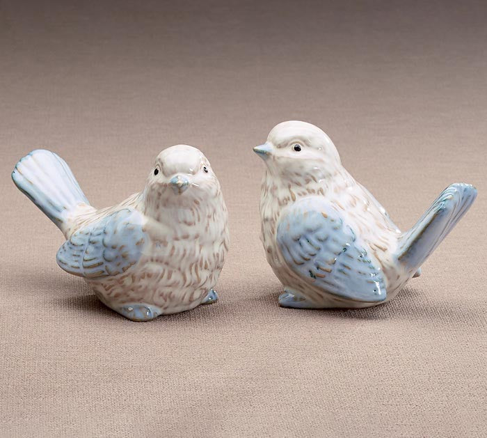 White with Blue Porcelain Bird Figurine
