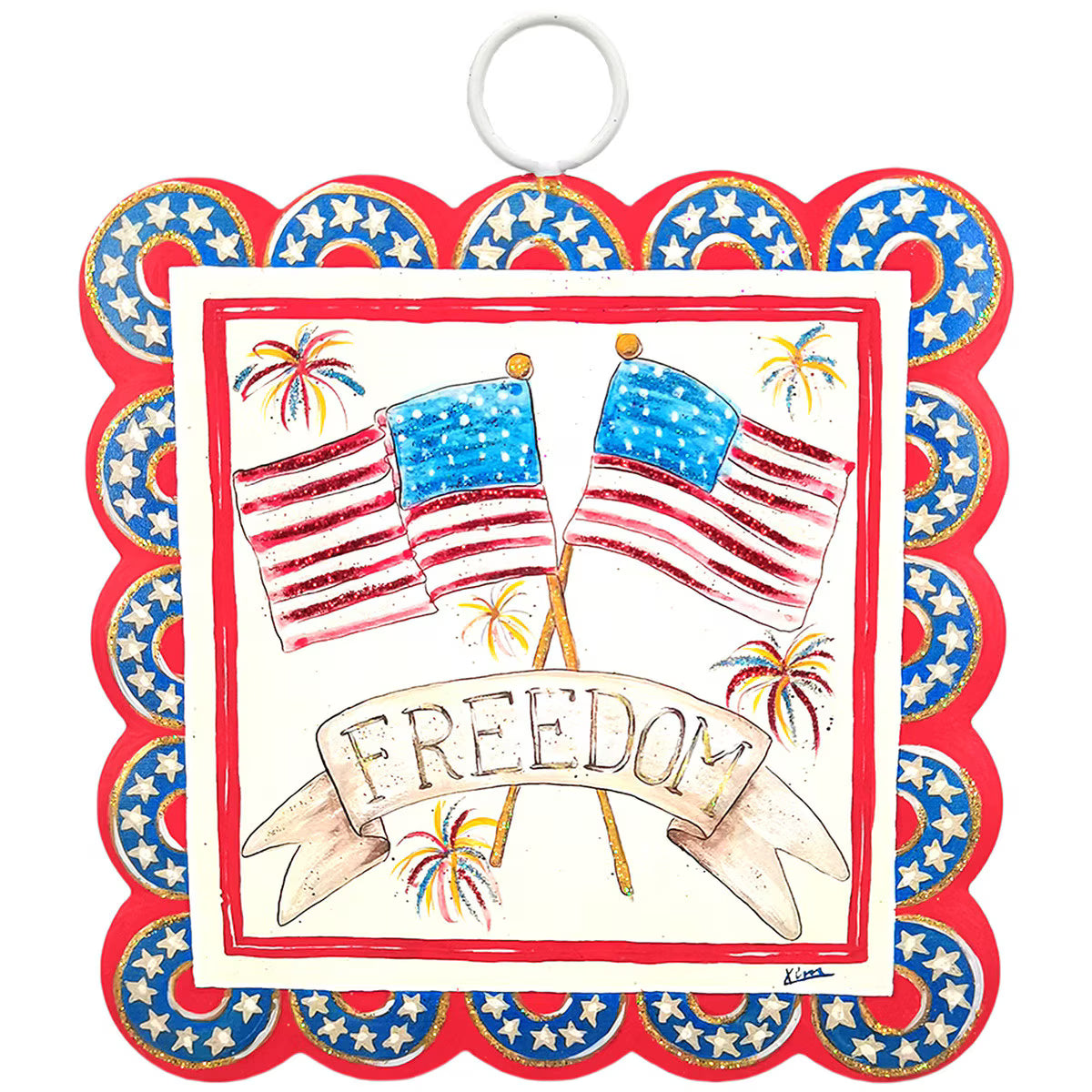 Mini Scallop Art Freedom Flag