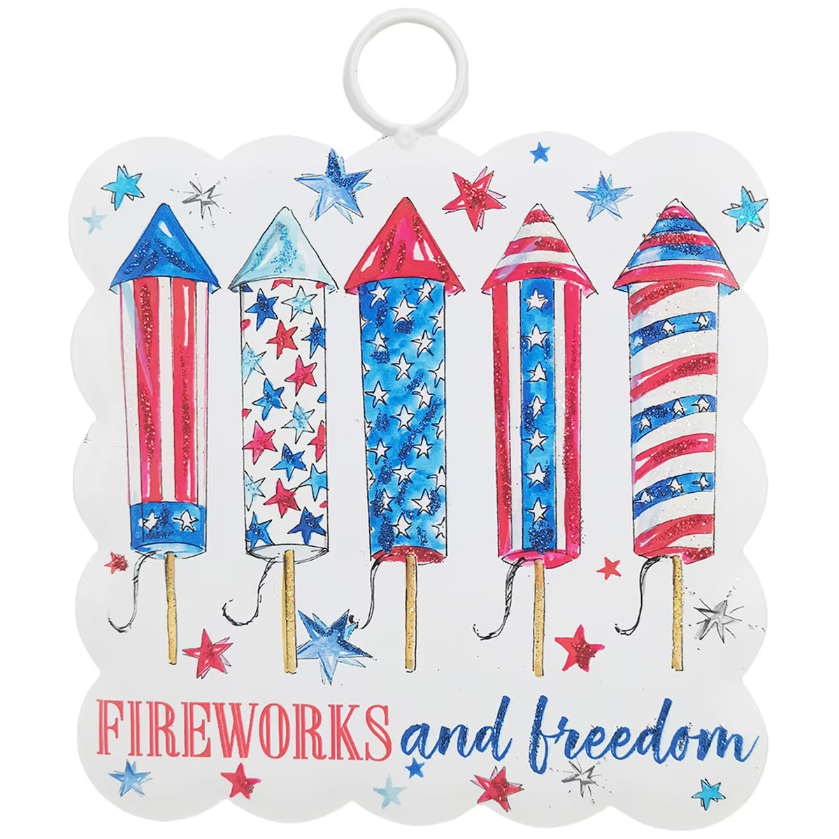 Mini Scallop Art Fireworks & Freedom
