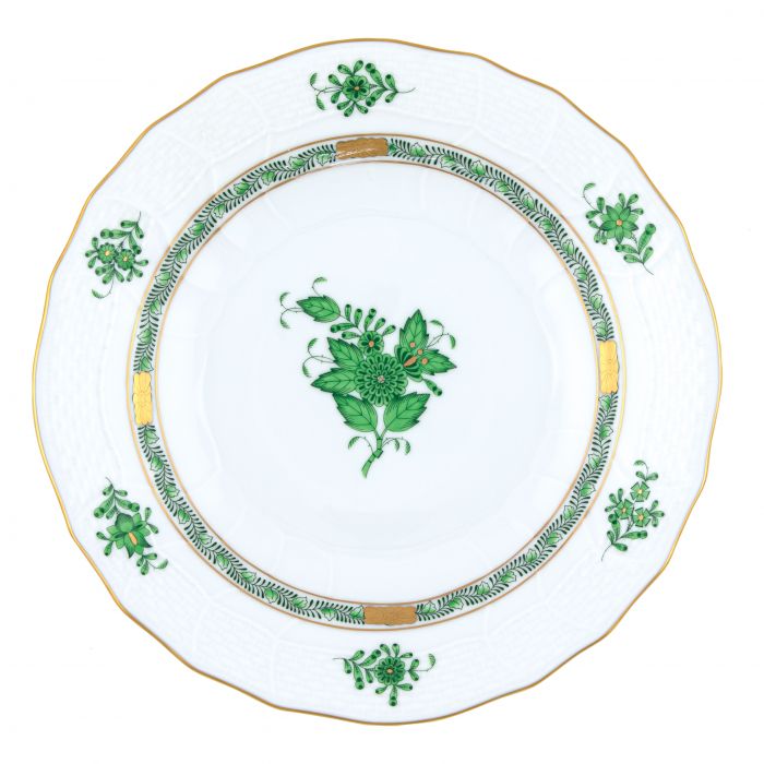 Chinese Bouquet Dessert Plate - Green