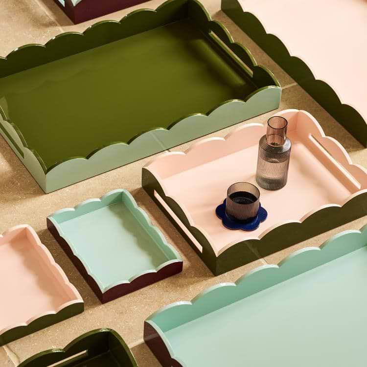 Small Lacquered Scalloped Tray