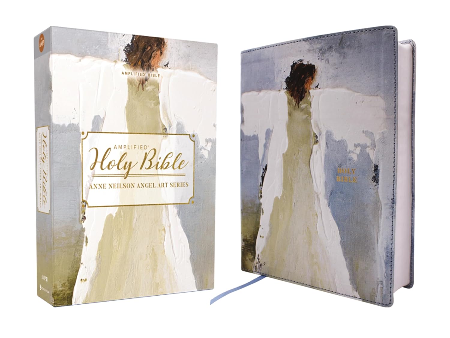 Bible with angel art cover and packaging