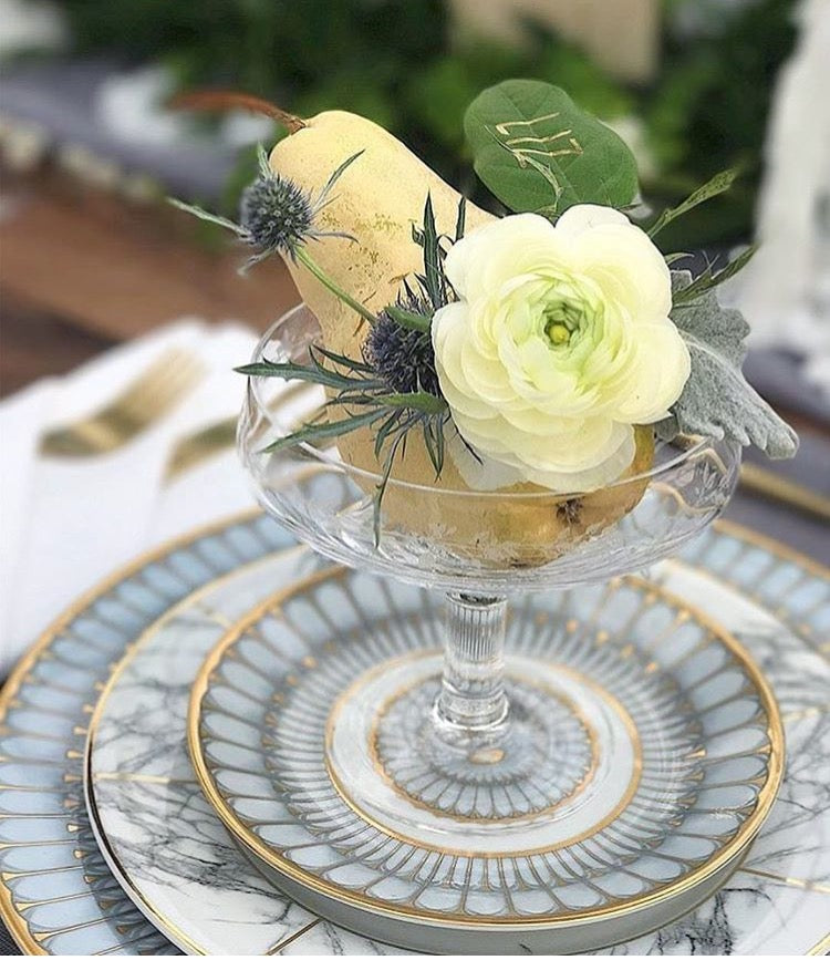 Deschoulieres Arcades Grey and Gold Bread and Butter Plate