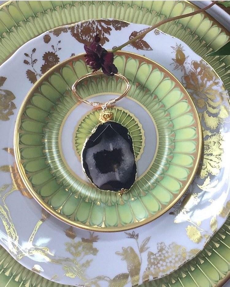 Arcades Green Dinner Plate