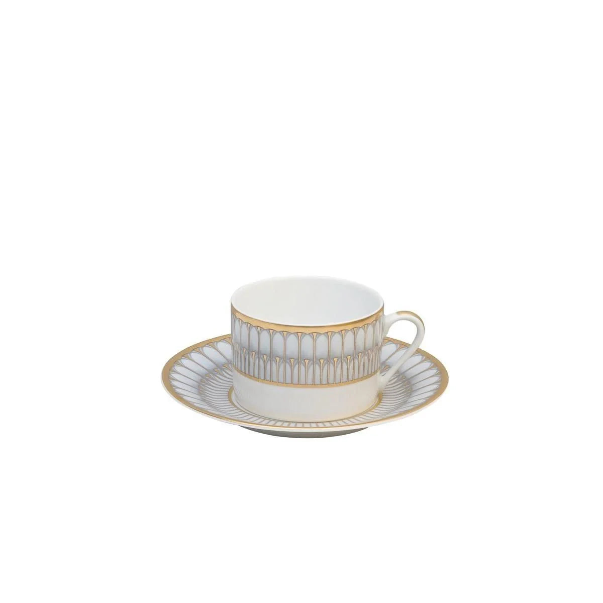 Arcades Grey and Gold Tea Saucer